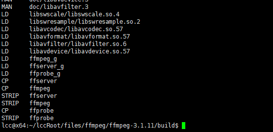 FFmpeg编译完毕