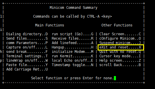 退出 minicom